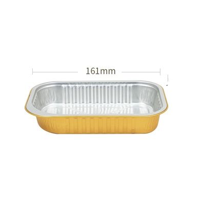 Rectangular Small Gold and Silver Foodgrade Airline Coat Aluminum Foil Food Containers