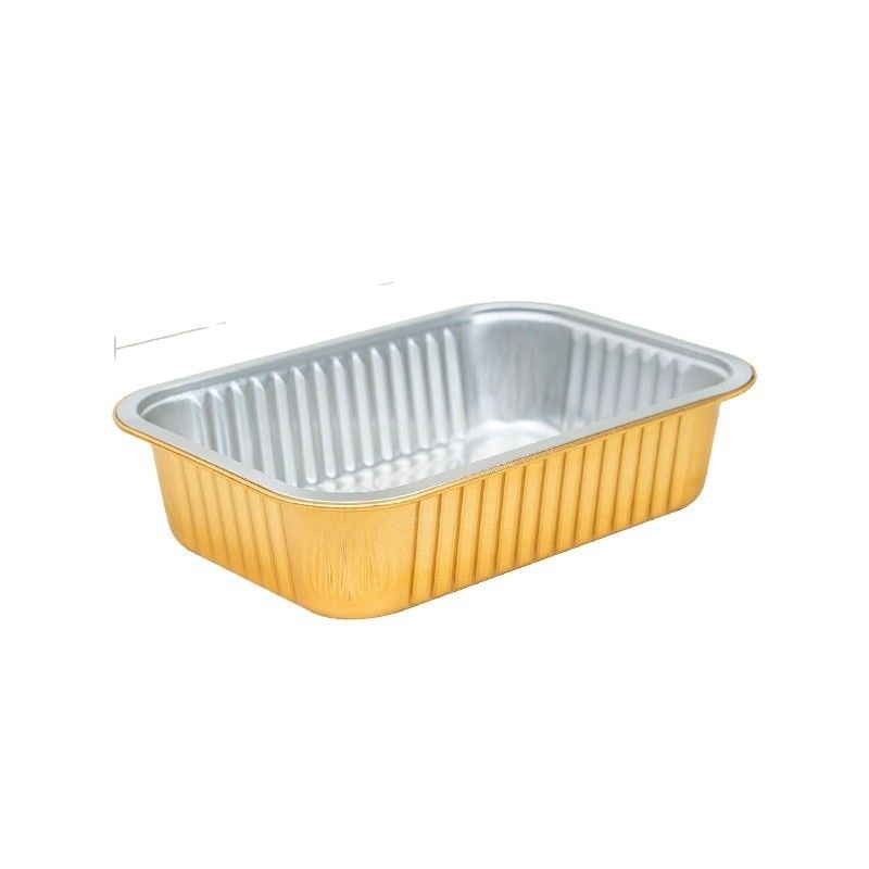 Gold and Silver Small Foil Entree Take-Out Bowl for 8011 Aluminum Foil Food Containers